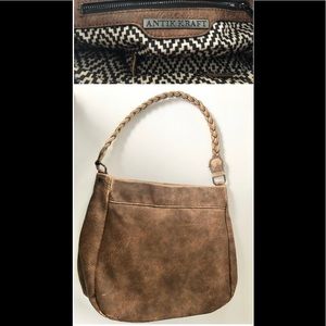 Antik Kraft brown Braided strap hobo bag NWOT